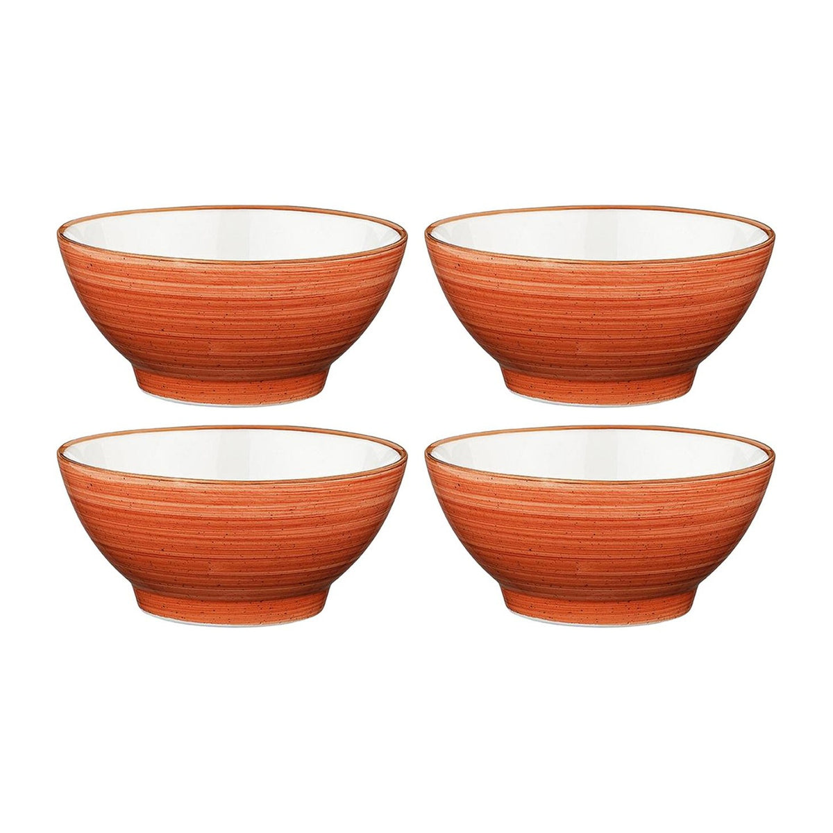 Bonna China Sienna dia.4.75" h:2.25" 10 oz. Round Terracotta Porcelain Bowl (Set of 4)