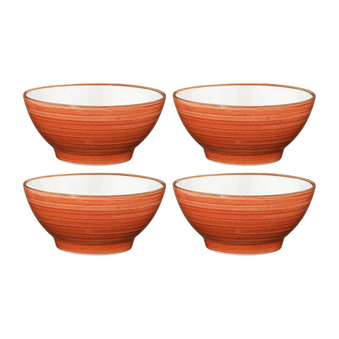 Bonna China Sienna dia.4.75" h:2.25" 10 oz. Round Terracotta Porcelain Bowl (Set of 4)