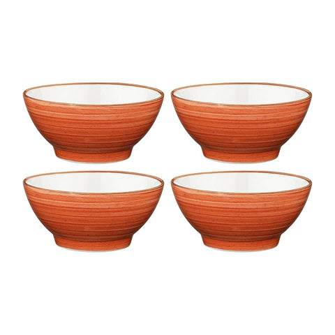 Bonna China Sienna dia.5.5" h:2.75" 15 oz. Round Terracotta Porcelain Bowl (Set of 4)