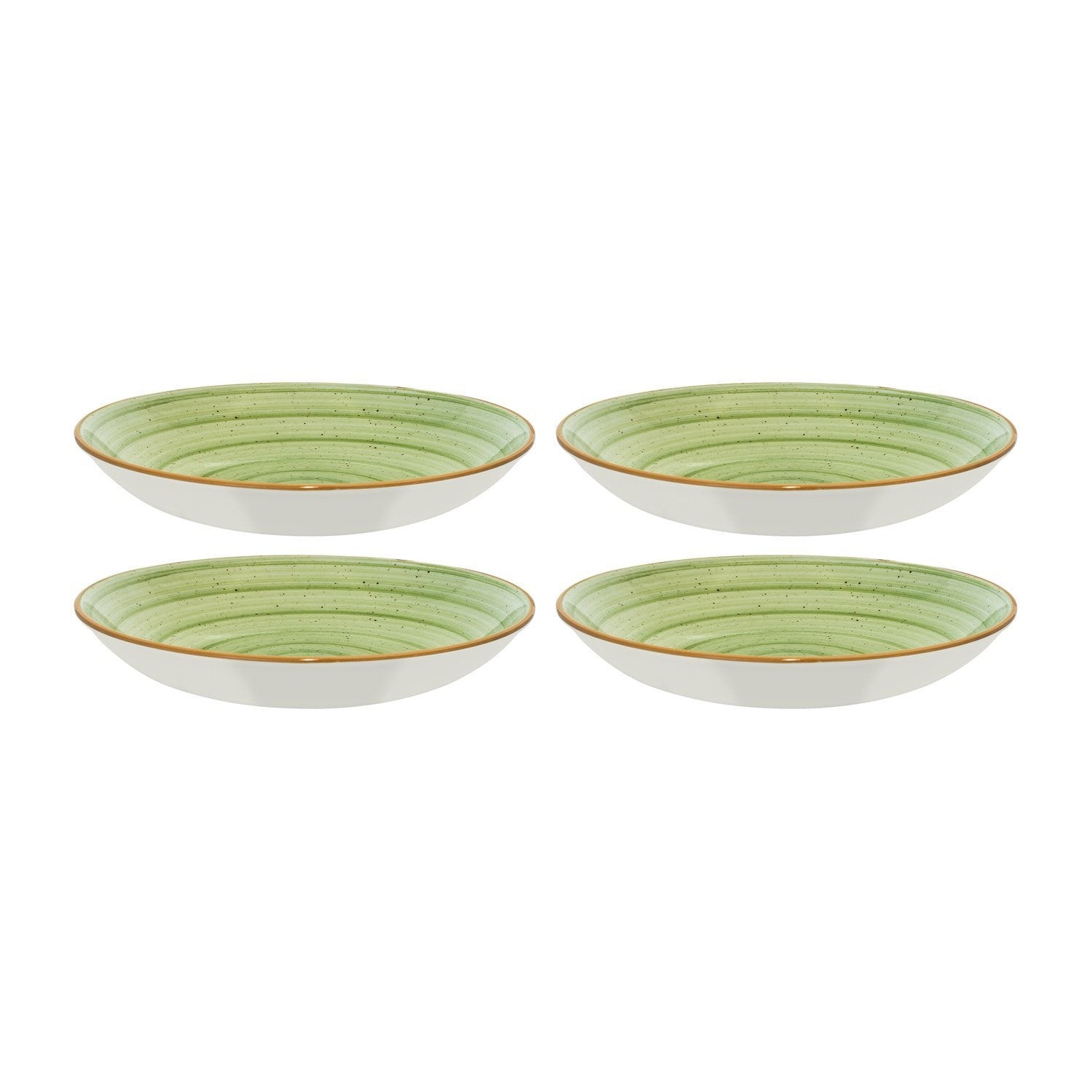 Bonna China Natura dia.9" h:2" 34 oz. Round Green Porcelain Bowl (Set of 4)