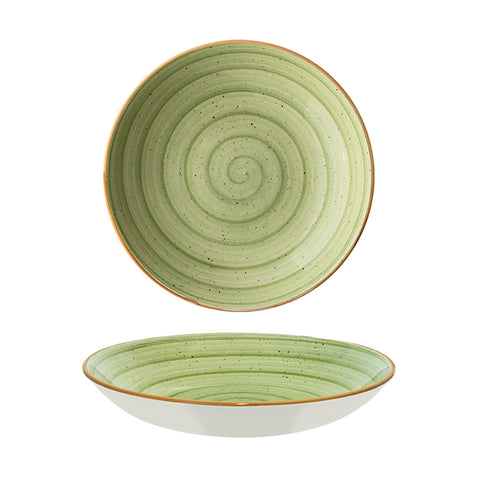 Bonna China Natura dia.10" h:2" 44 oz. Round Green Porcelain Bowl (Set of 2)