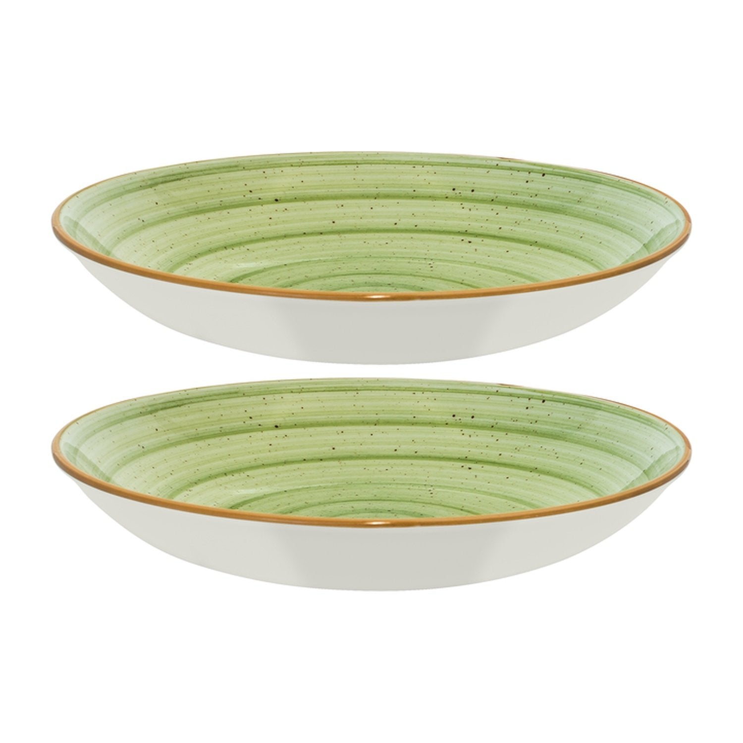 Bonna China Natura dia.10" h:2" 44 oz. Round Green Porcelain Bowl (Set of 2)