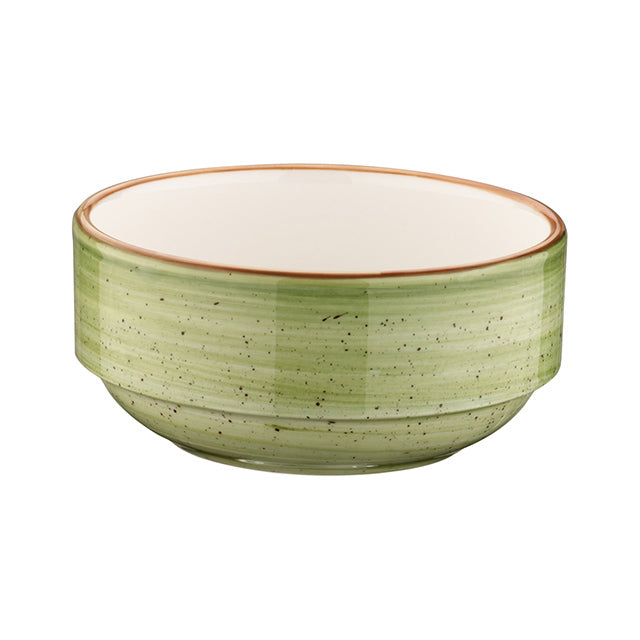 Bonna China Natura dia.4.75" h:2" 12 oz. Round Green Porcelain Bowl (Set of 4)