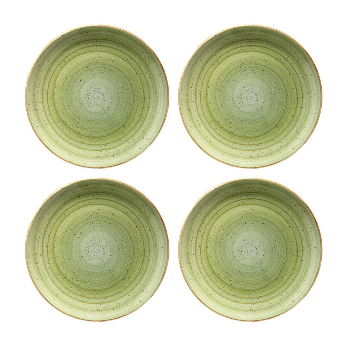 Bonna China Natura dia.6.75"  Round Green Porcelain Plate (Set of 4)