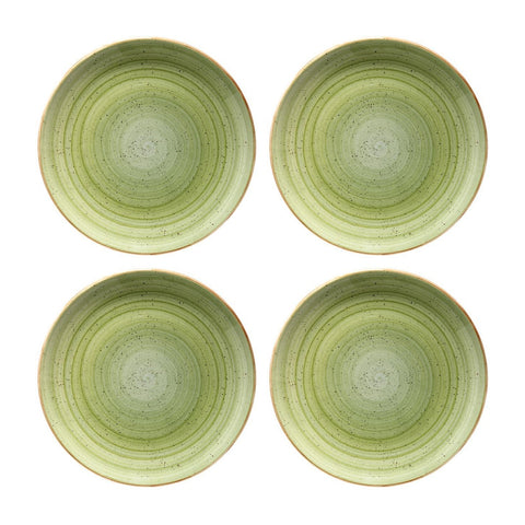 Bonna China Natura dia.6.75"  Round Green Porcelain Plate (Set of 4)