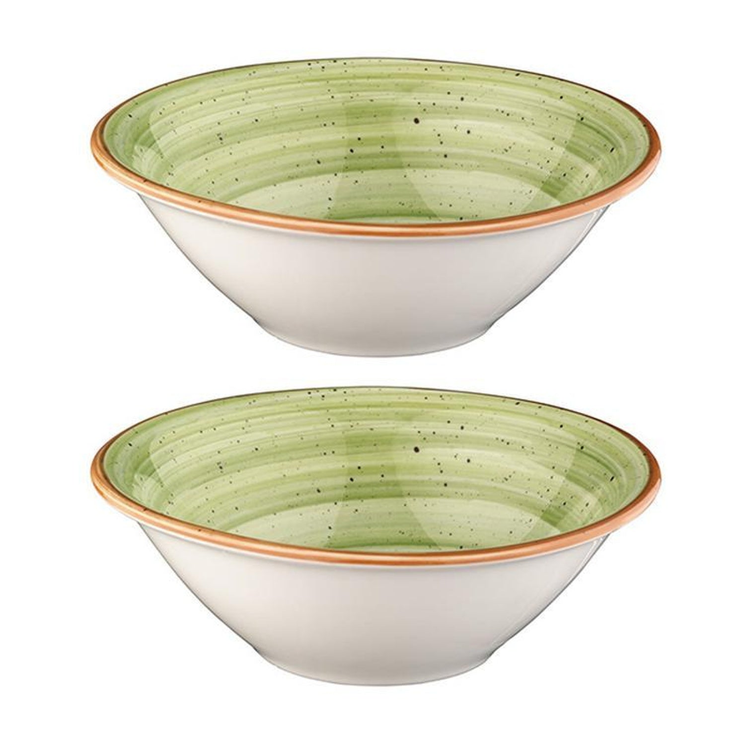 Bonna China Natura dia.8" h:2.5" 30 oz. Round Green Porcelain Bowl (Set of 2)