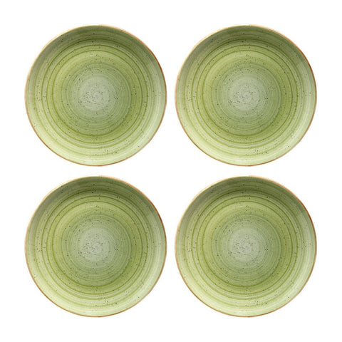 Bonna China Natura dia.10"  Round Green Porcelain Plate (Set of 4)