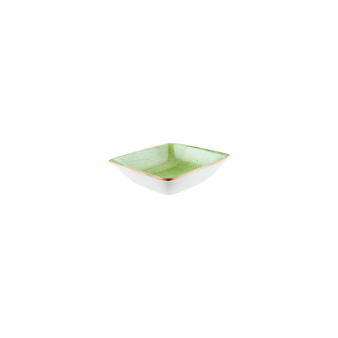 Bonna China Natura 7.5" x 6.5" x h:2" 20 oz. Square Green Porcelain Bowl