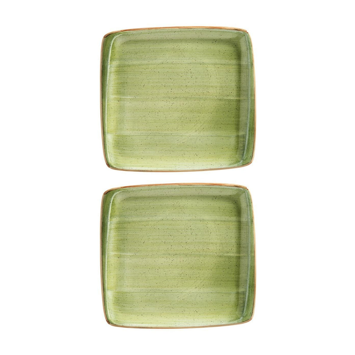 Bonna China Natura 8.5" x 8"  Square Green Porcelain Plate (Set of 2)