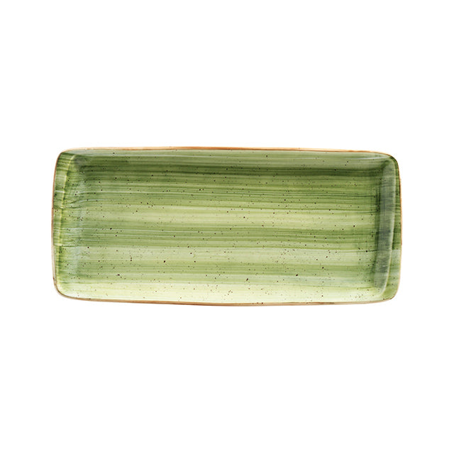 Bonna China Natura 13.5" x 6" x h:0.75" Rectangular Green Porcelain Platter