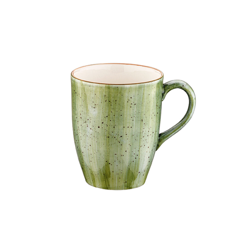 Bonna China Natura dia.3.25" h:4.25" 11 oz. Round Green Porcelain Mug (Set of 4)