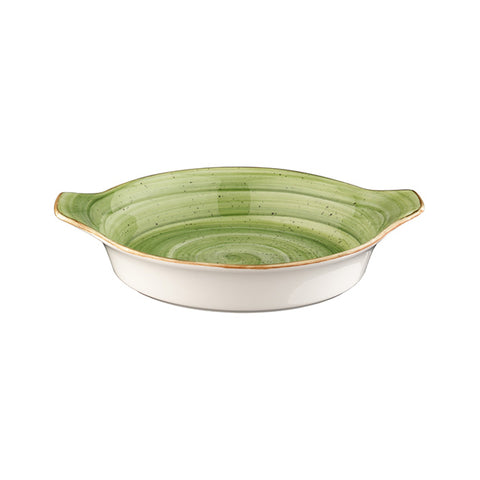 Bonna China Natura dia.9.75" h:1.75" 25 oz. Round Green Porcelain Oven Dish