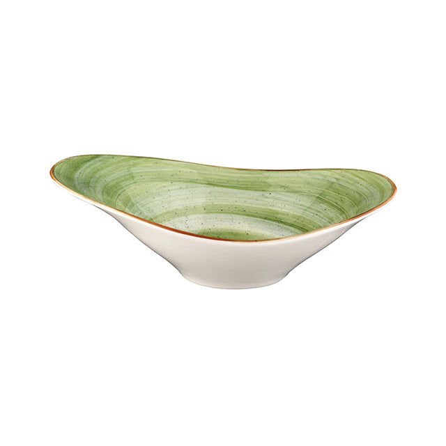 Bonna China Natura 11" x 7.5" x h:3.5" 25 oz. Oval Green Porcelain Bowl