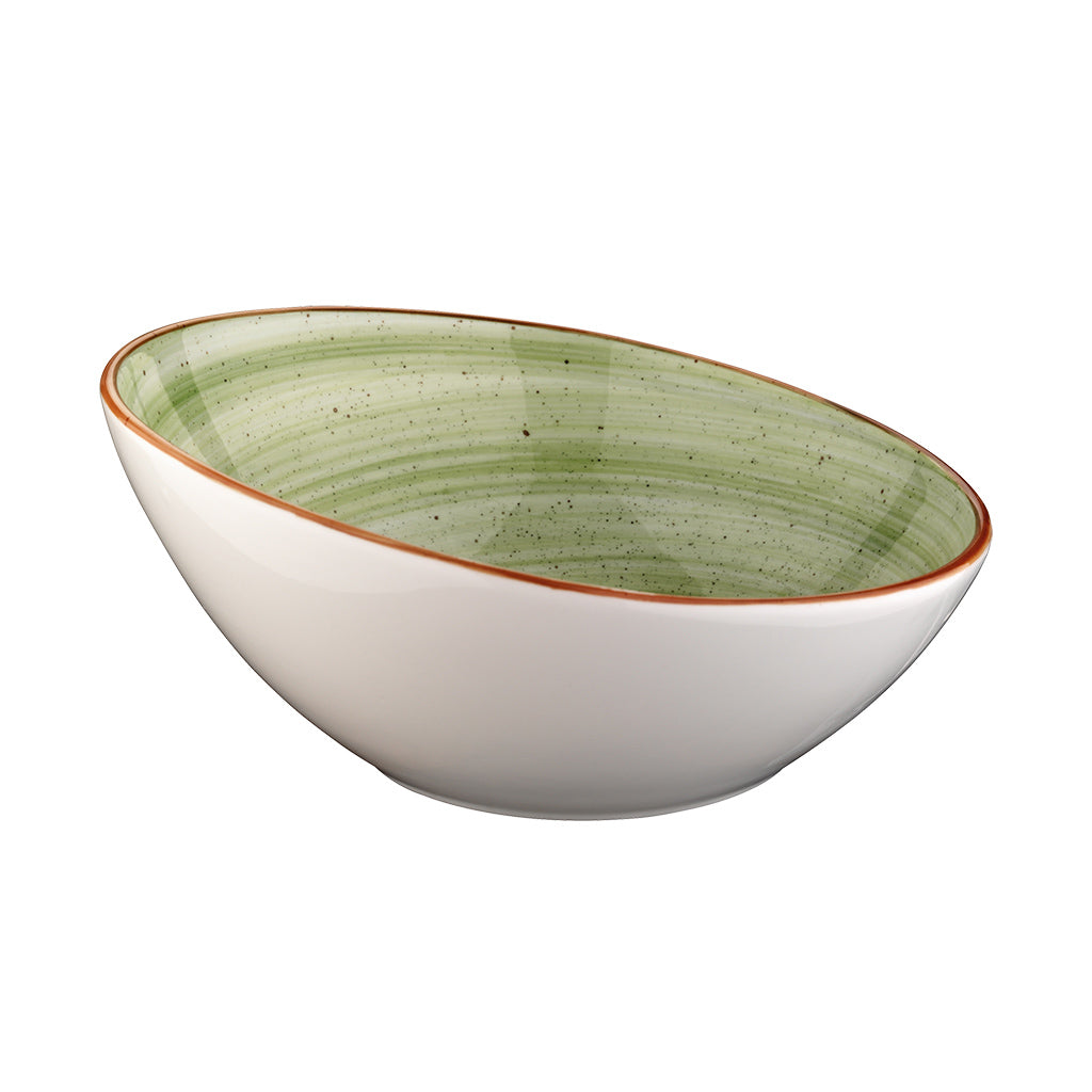 Bonna China Natura dia.6.5" h:3" 12 oz. Round Green Porcelain Bowl (Set of 4)