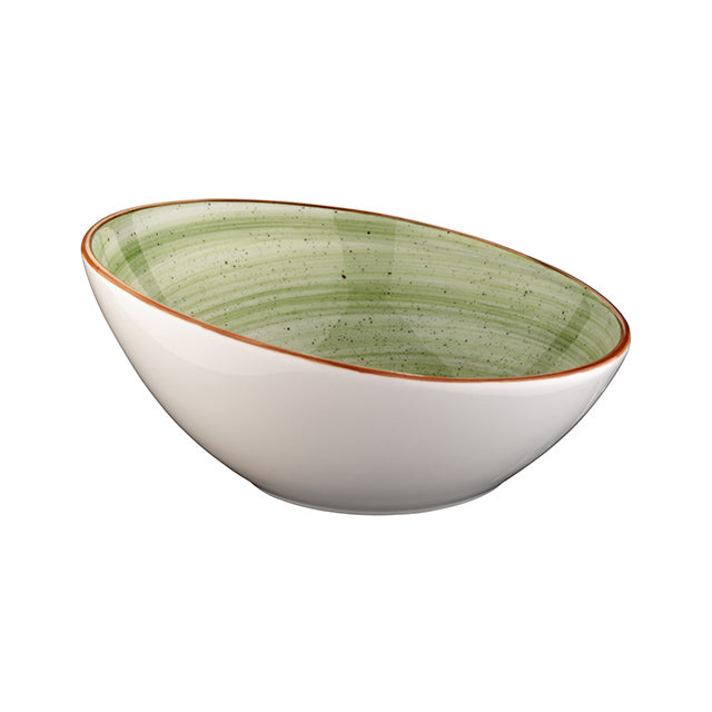 Bonna China Natura dia.7.25" h:3.25" 15 oz. Round Green Porcelain Bowl