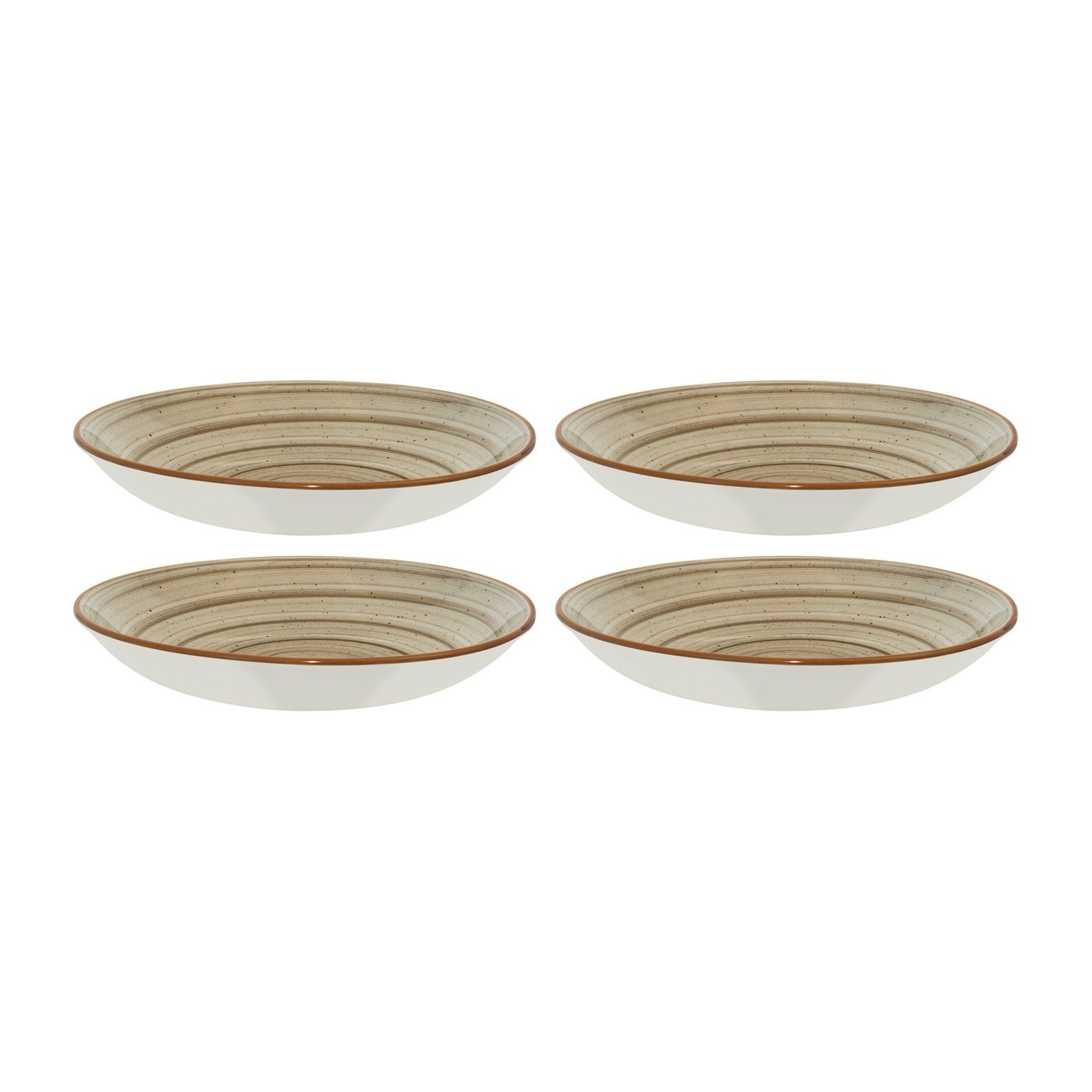 Bonna China Earth dia.9" h:2" 34 oz. Round Brown Porcelain Bowl (Set of 4)