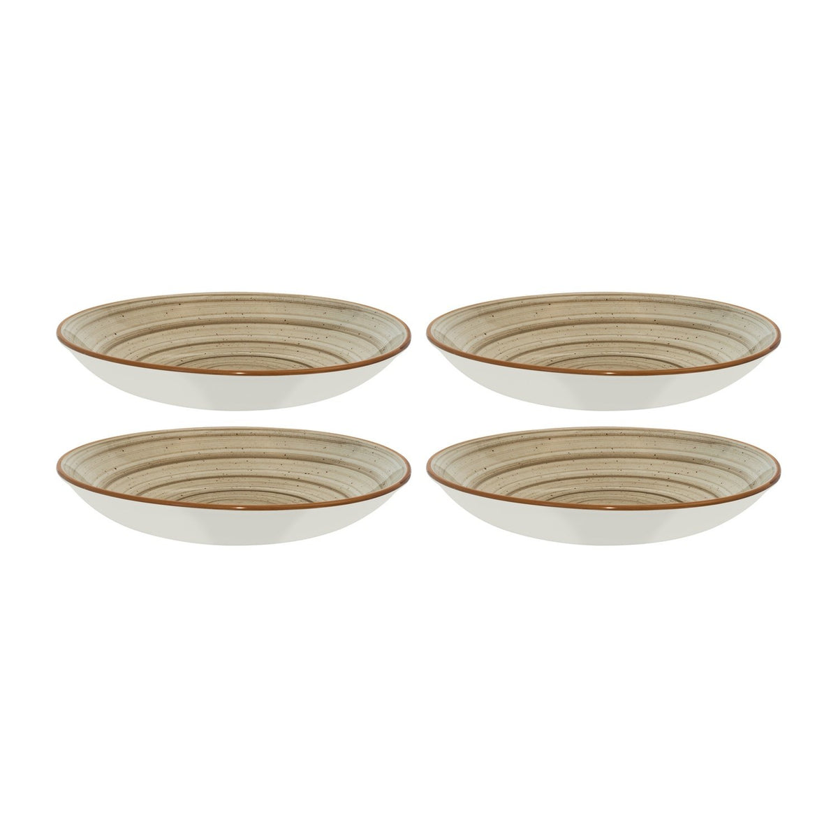 Bonna China Earth dia.9" h:2" 34 oz. Round Brown Porcelain Bowl (Set of 4)