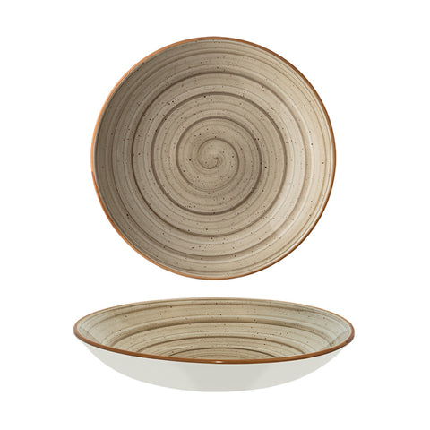 Bonna China Earth dia.10" h:2" 44 oz. Round Brown Porcelain Bowl (Set of 2)