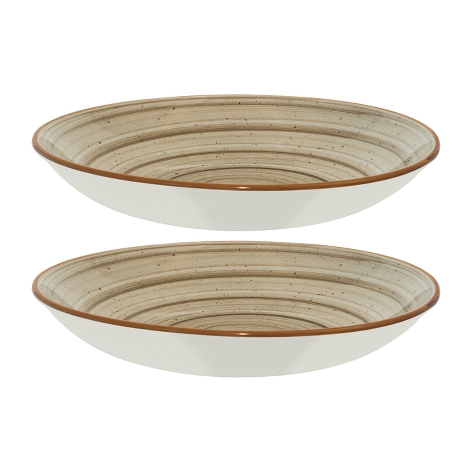 Bonna China Earth dia.10" h:2" 44 oz. Round Brown Porcelain Bowl (Set of 2)