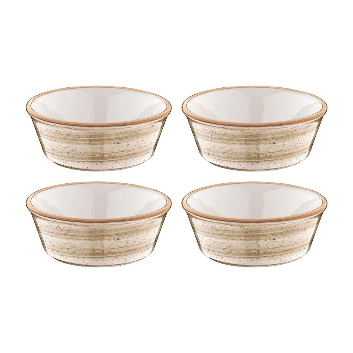 Bonna China Earth dia.4.75" h:1.75" 10 oz. Round Brown Porcelain Bowl (Set of 4)