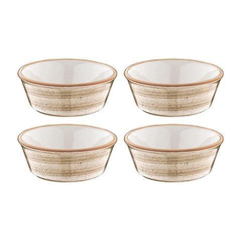 Bonna China Earth dia.4.75" h:1.75" 10 oz. Round Brown Porcelain Bowl (Set of 4)