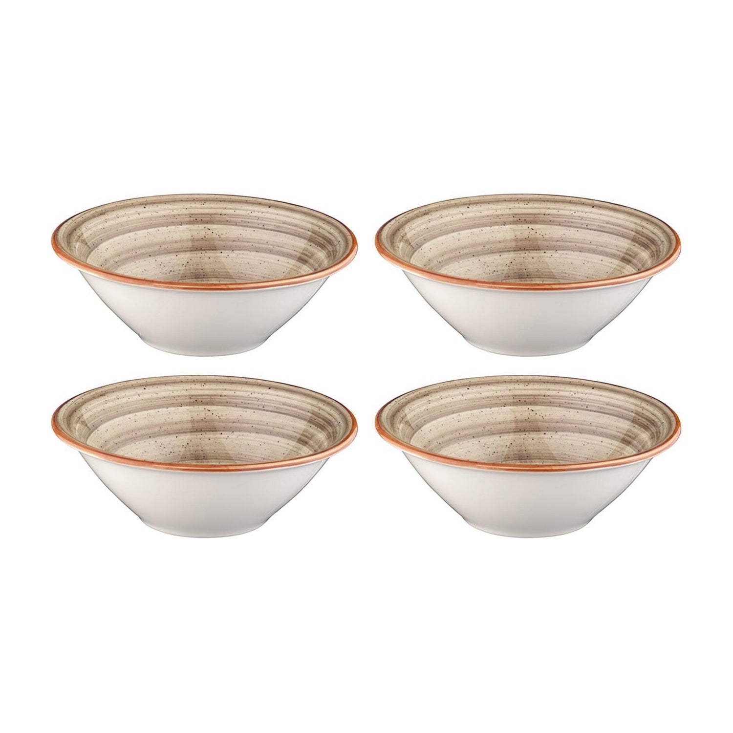 Bonna China Earth dia.6.25" h:2" 13 oz. Round Brown Porcelain Bowl (Set of 4)