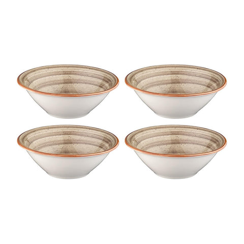 Bonna China Earth dia.7" h:2.5" 23 oz. Round Brown Porcelain Bowl (Set of 4)