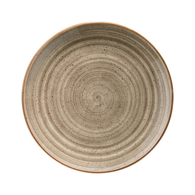 Bonna China Earth dia.7.5"  Round Brown Porcelain Plate (Set of 4)