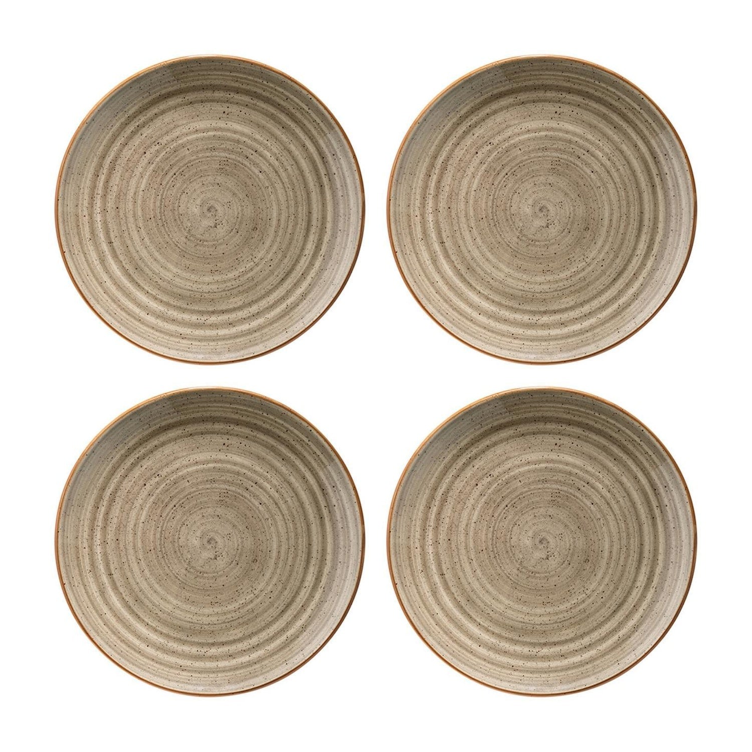 Bonna China Earth dia.7.5"  Round Brown Porcelain Plate (Set of 4)