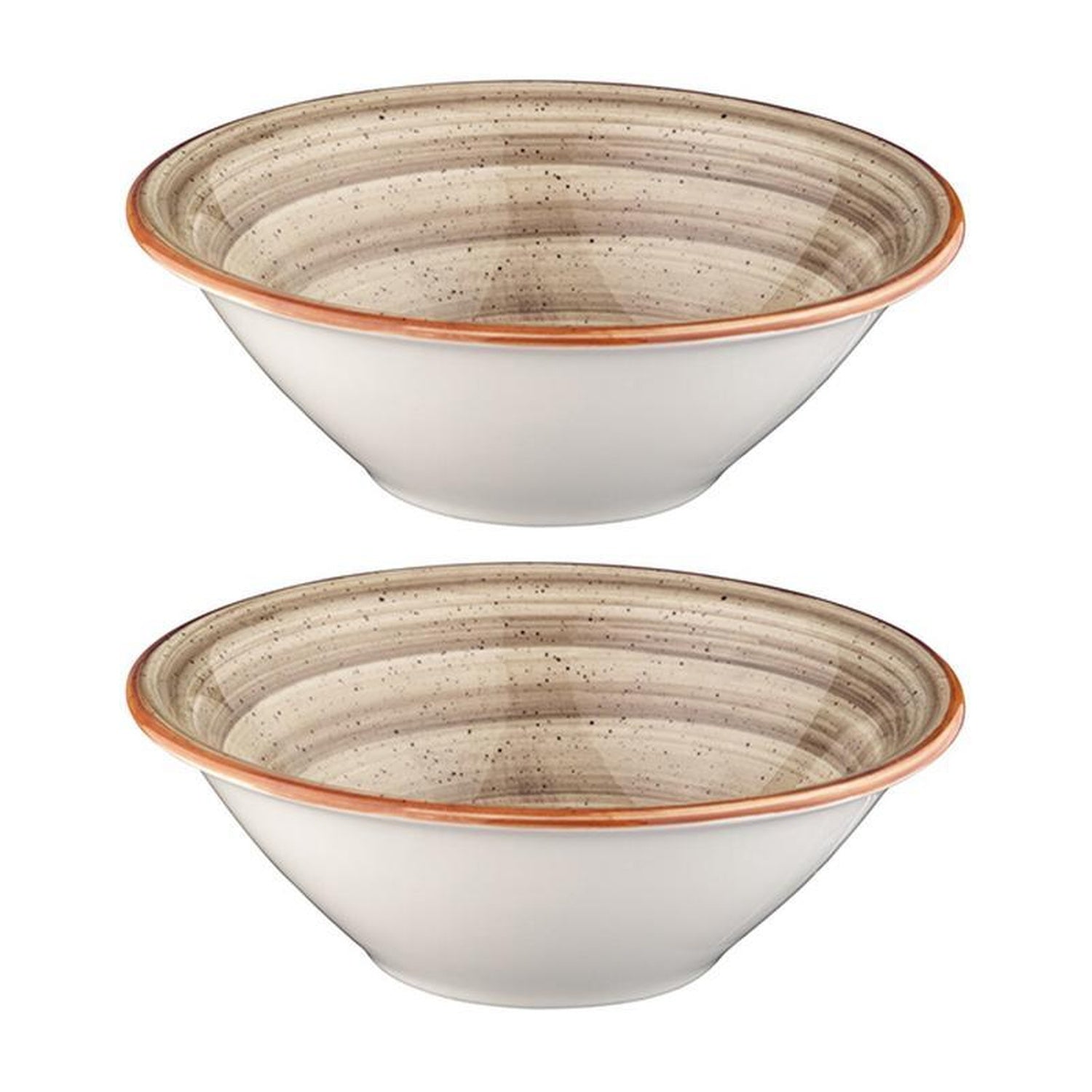 Bonna China Earth dia.8" h:2.5" 30 oz. Round Brown Porcelain Bowl (Set of 2)