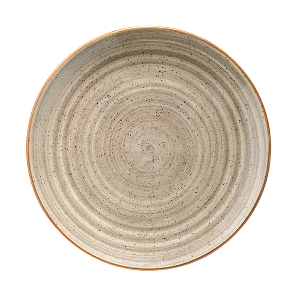 Bonna China Earth dia.8.25"  Round Brown Porcelain Plate (Set of 4)