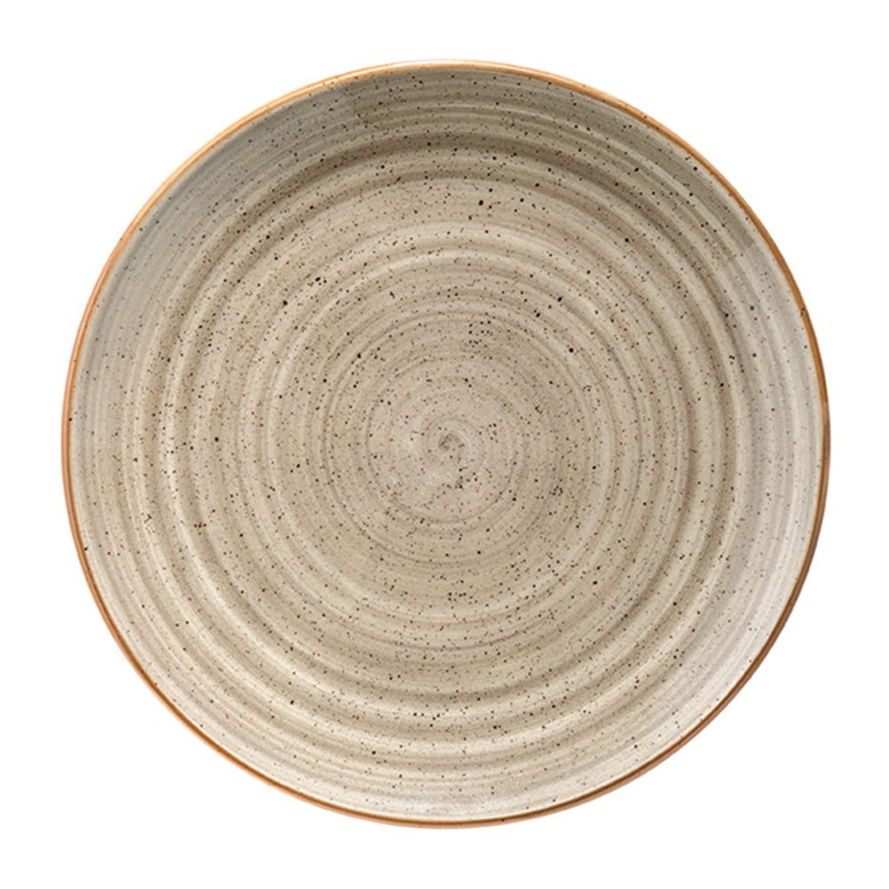 Bonna China Earth dia.10"  Round Brown Porcelain Plate (Set of 4)