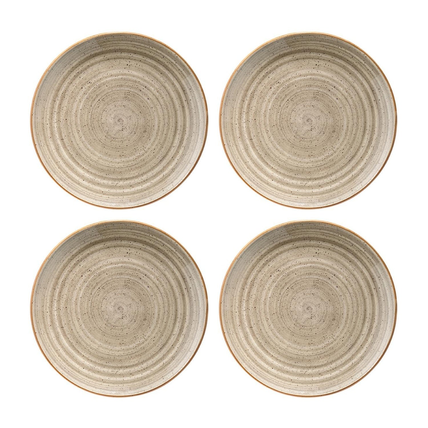 Bonna China Earth dia.10"  Round Brown Porcelain Plate (Set of 4)