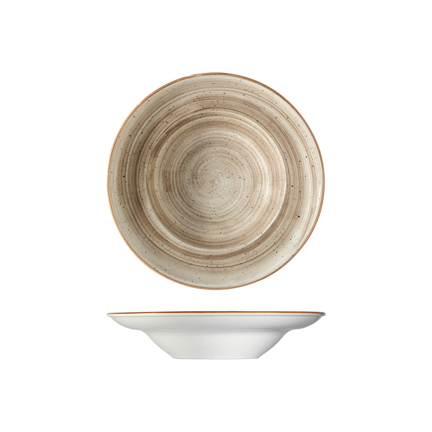 Bonna China Earth dia.10.75" h:2.25" 16 oz. Round Brown Porcelain Bowl (Set of 2)