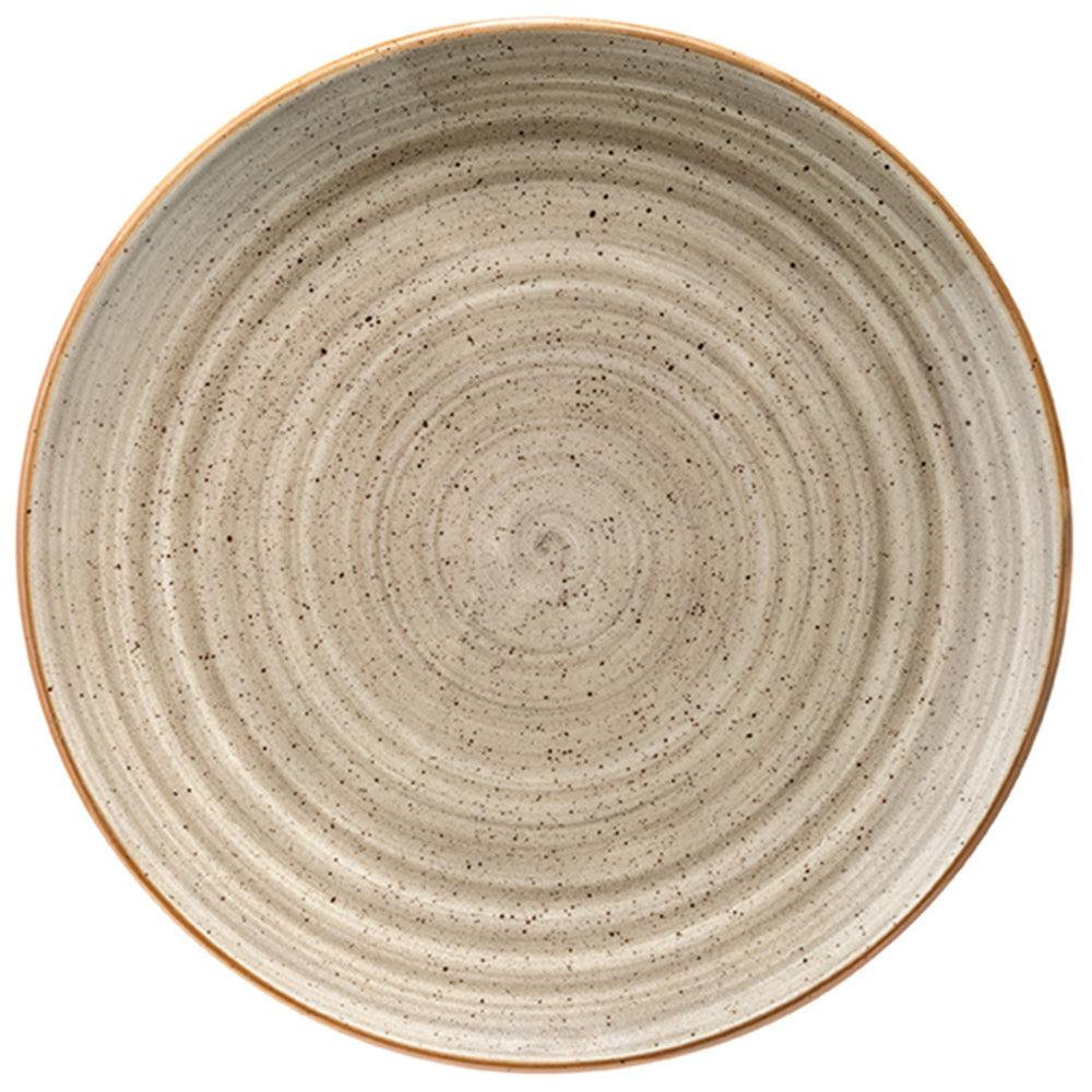 Bonna China Earth dia.12"  Round Brown Porcelain Plate (Set of 4)