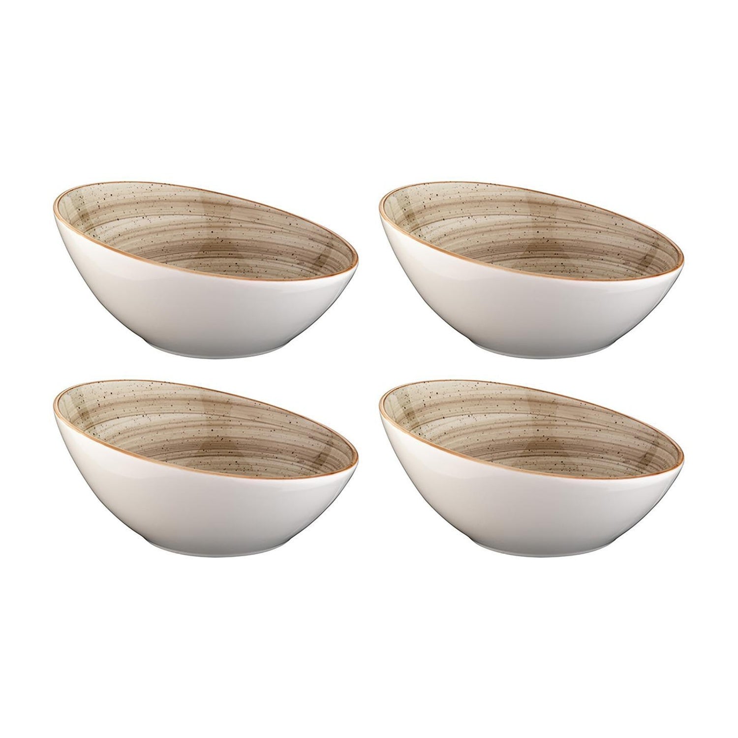 Bonna China Earth dia.6.5" h:3" 12 oz. Round Brown Porcelain Bowl (Set of 4)