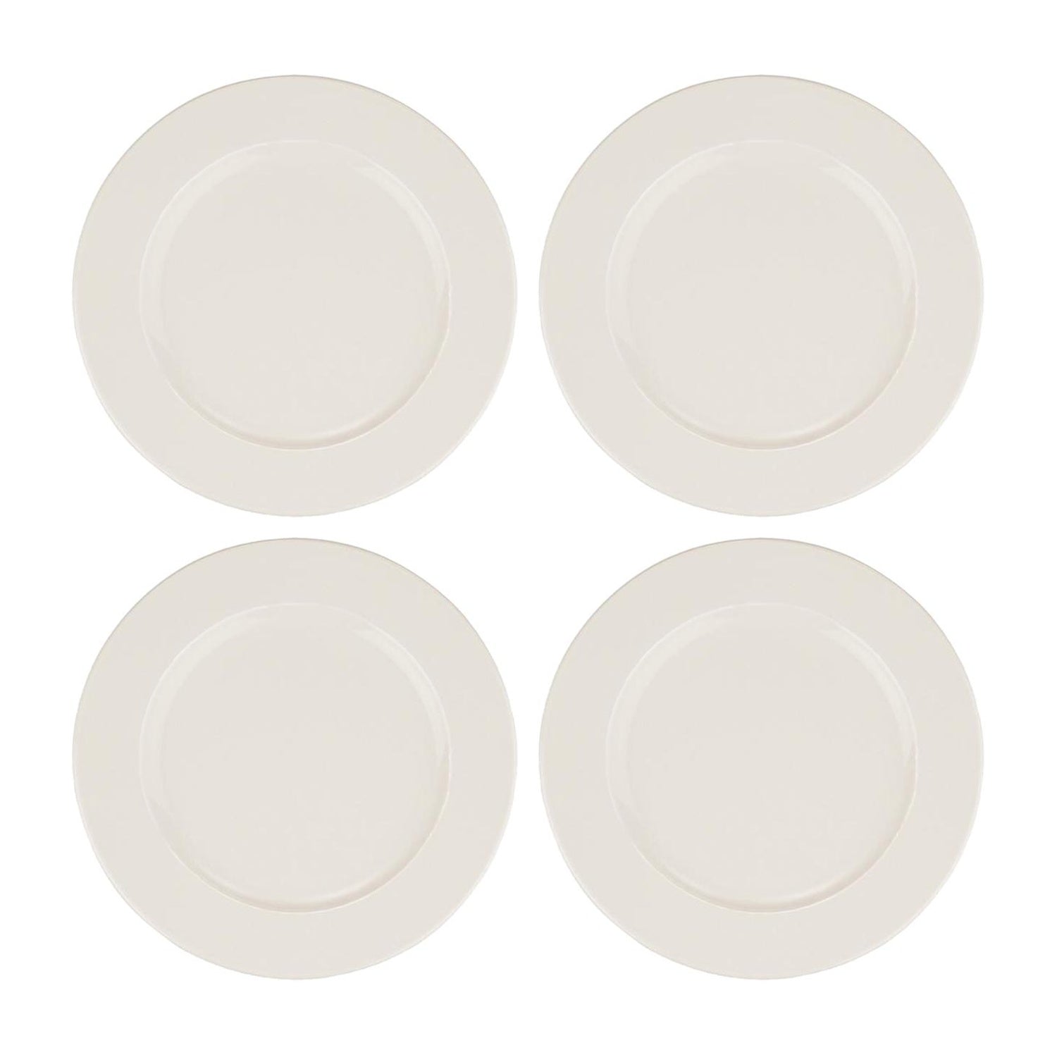 Bonna China Banquet dia.8.25"  Round Warm White Porcelain Plate (Set of 4)