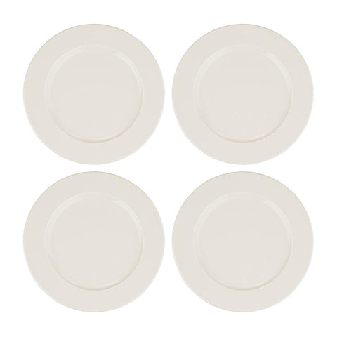 Bonna China Banquet dia.8.25"  Round Warm White Porcelain Plate (Set of 4)