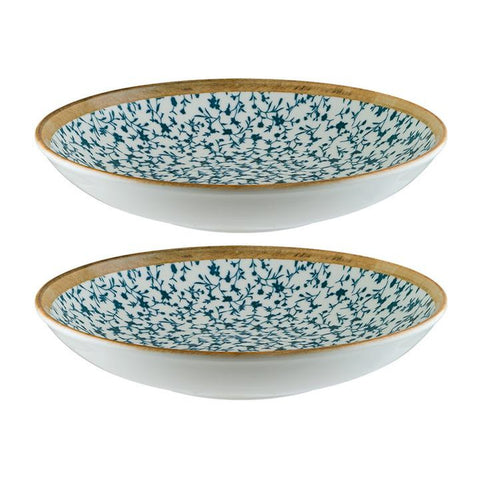 Bonna China Calif dia.11" h:2.5" 57 oz. Round Decorated Porcelain Bowl (Set of 2)