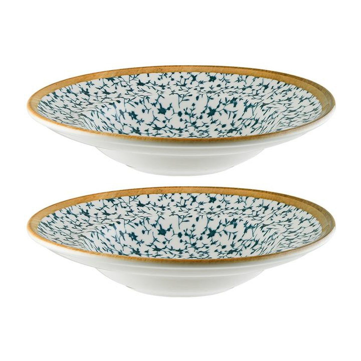 Bonna China Calif dia.10.75" h:2.25" 16 oz. Round Decorated Porcelain Bowl (Set of 2)