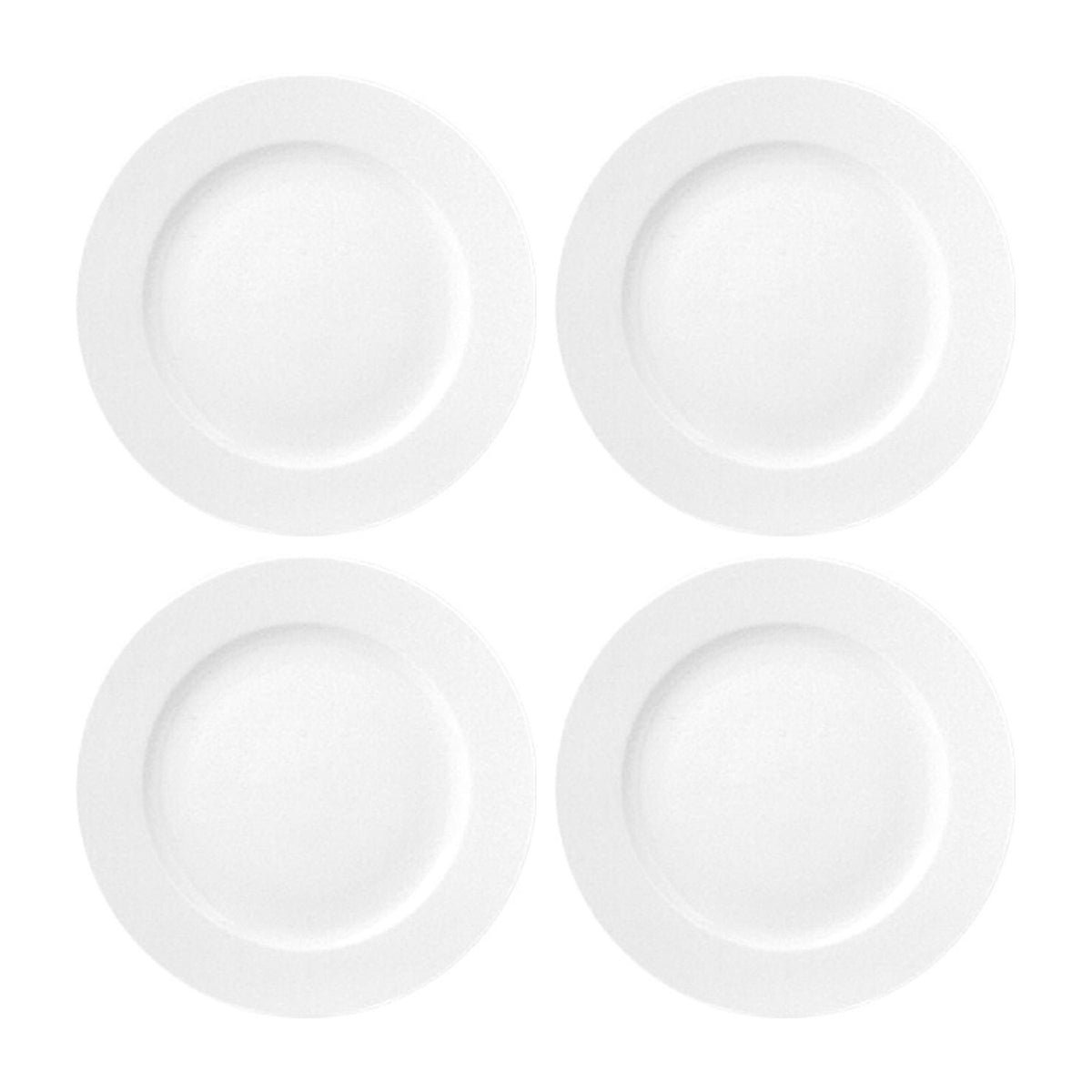 Porcelain Delta dia.6.25" Round White Porcelain Plate (Set of 4)