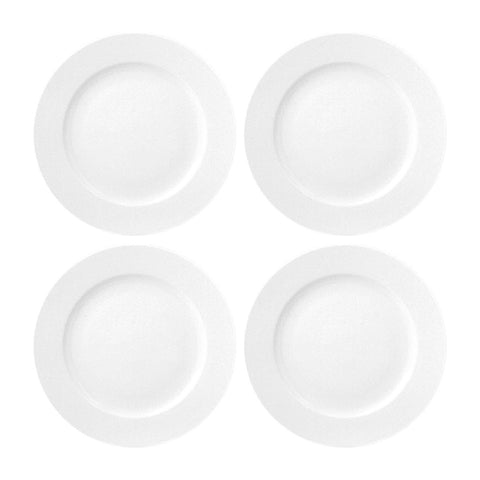 Porcelain Delta dia.6.25" Round White Porcelain Plate (Set of 4)