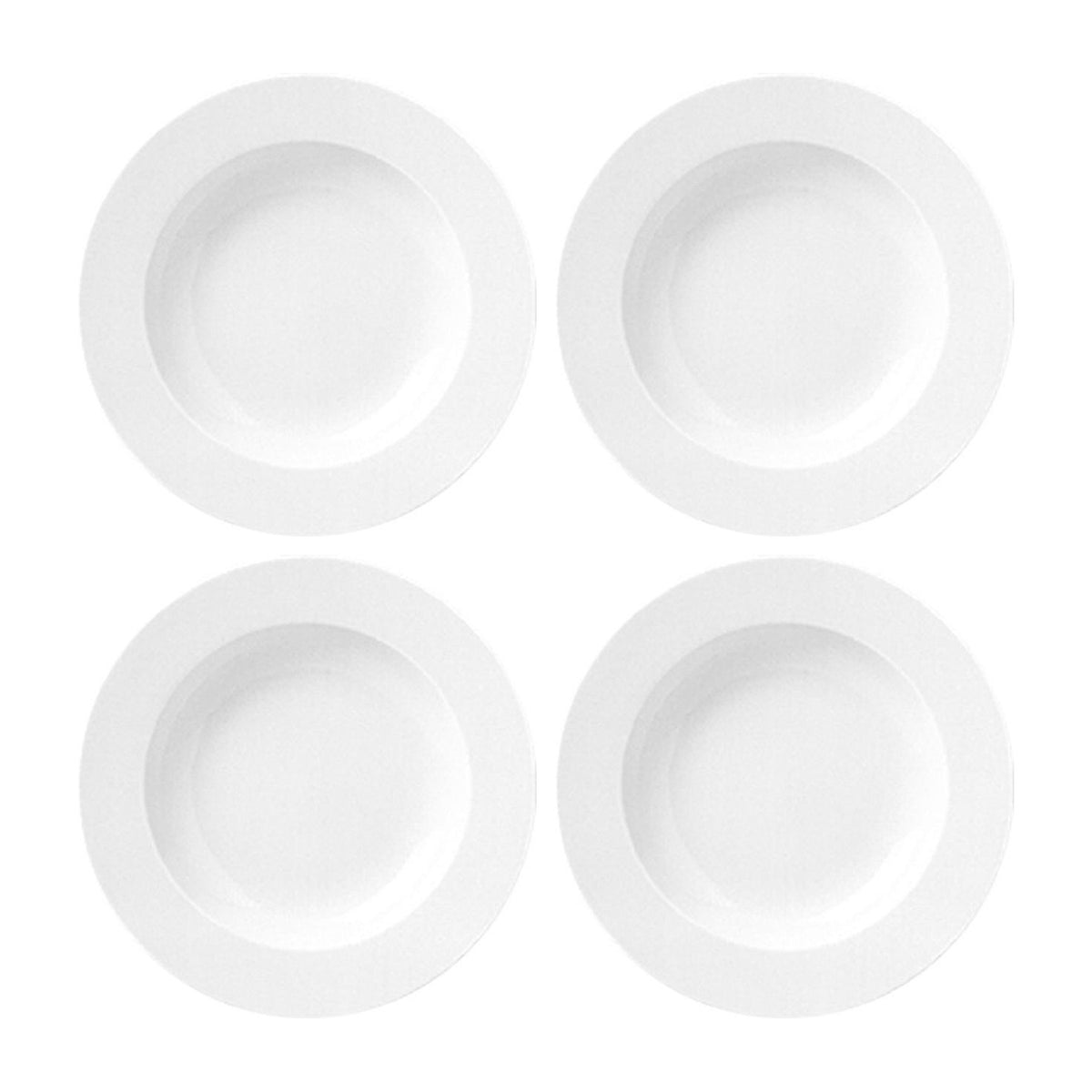 Porcelain Delta dia.8.5" h:1.25" 8 oz. Round White Porcelain Bowl (Set of 4)