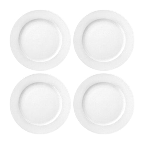 Porcelain Delta dia.10.5" Round White Porcelain Plate (Set of 4)