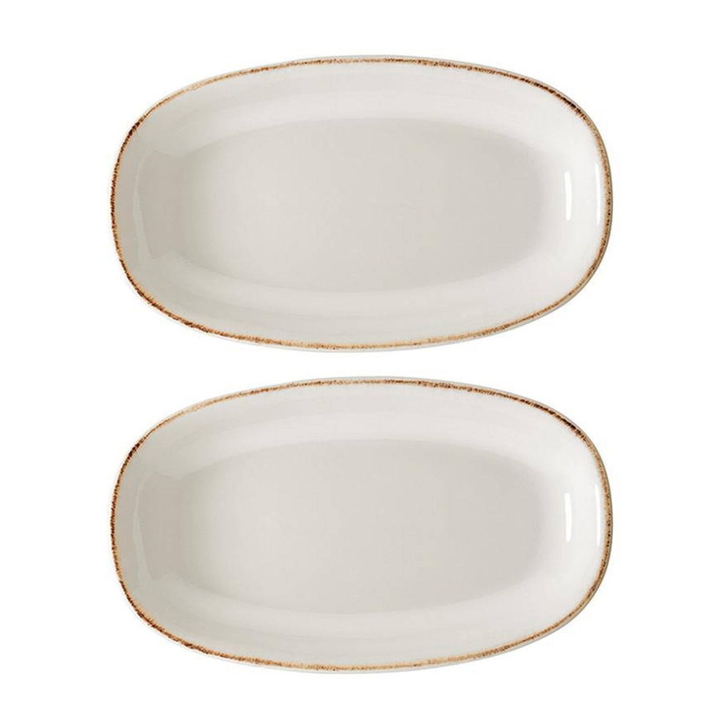 Bonna China Vintage 6" x 3.5" x h:0.75" Oval Decorated Porcelain Platter (Set of 2)