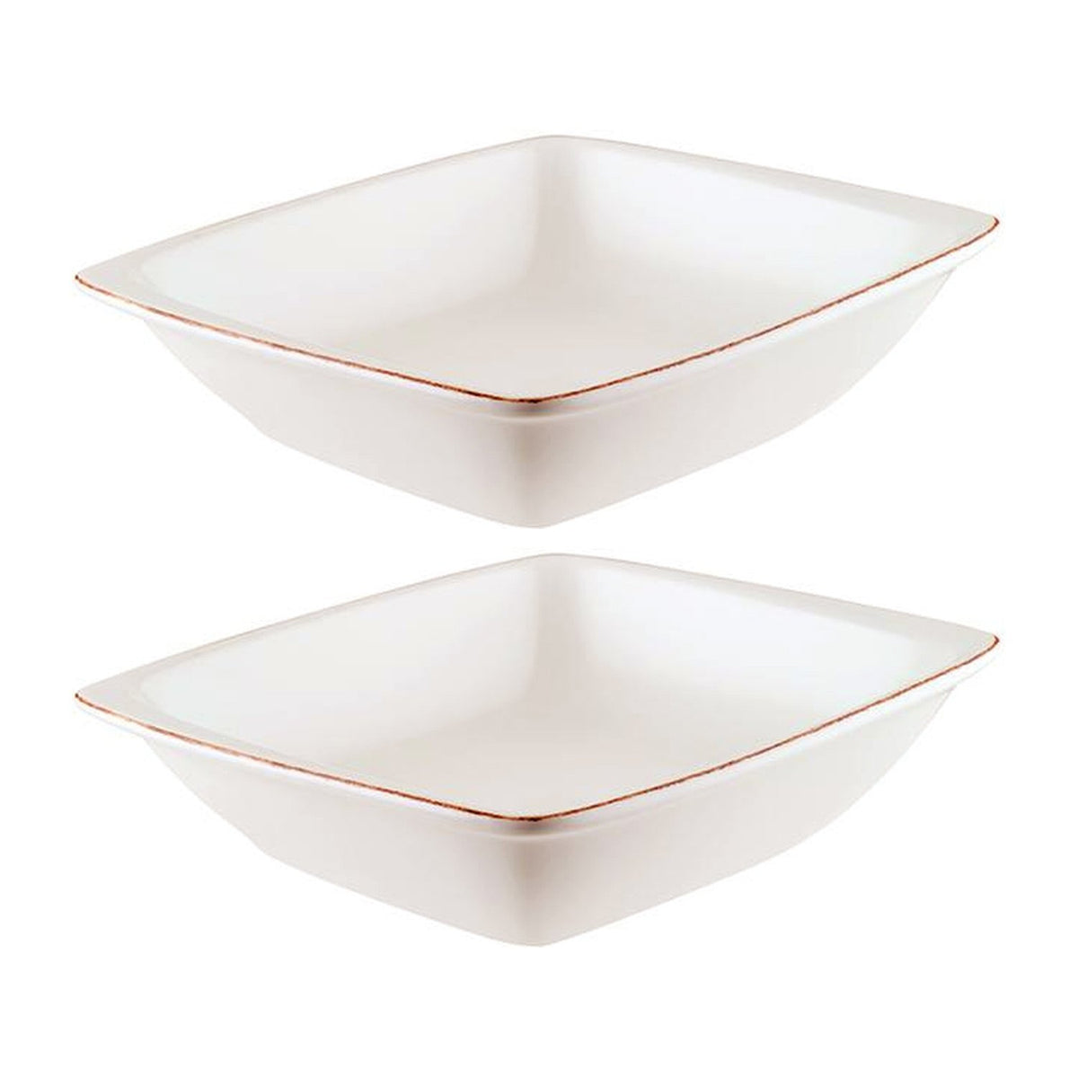 Bonna China Vintage 7.5" x 6.5" x h:2" 20 oz. Square Decorated Porcelain Bowl (Set of 2)