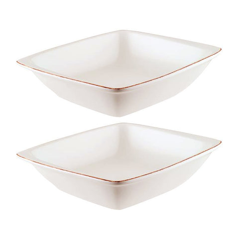 Bonna China Vintage 7.5" x 6.5" x h:2" 20 oz. Square Decorated Porcelain Bowl (Set of 2)