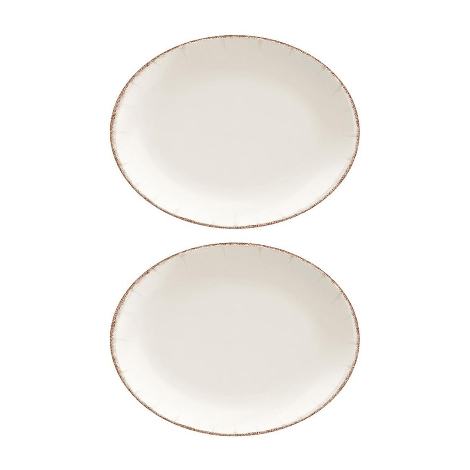 Bonna China Vintage 9.75" x 7.5" x h:1" Oval Decorated Porcelain Platter (Set of 2)