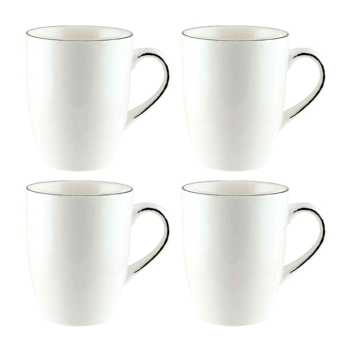 Bonna China Cora dia.3.25" h:4.25" 11 oz. Round Decorated Porcelain Mug (Set of 4)