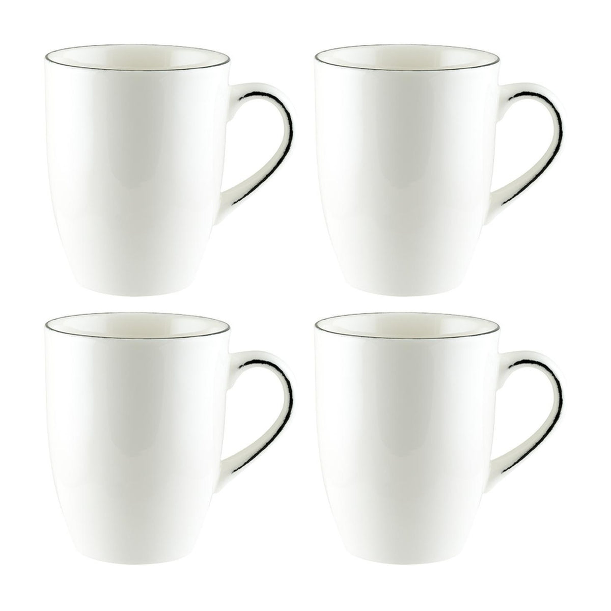 Bonna China Cora dia.3.25" h:4.25" 11 oz. Round Decorated Porcelain Mug (Set of 4)